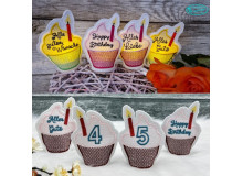 ADVENTSKALENDER 7. Türchen - Stickserie ITH - Geburtstags Cupcakes Kerzen 0-9 & A-Z & Wünsche